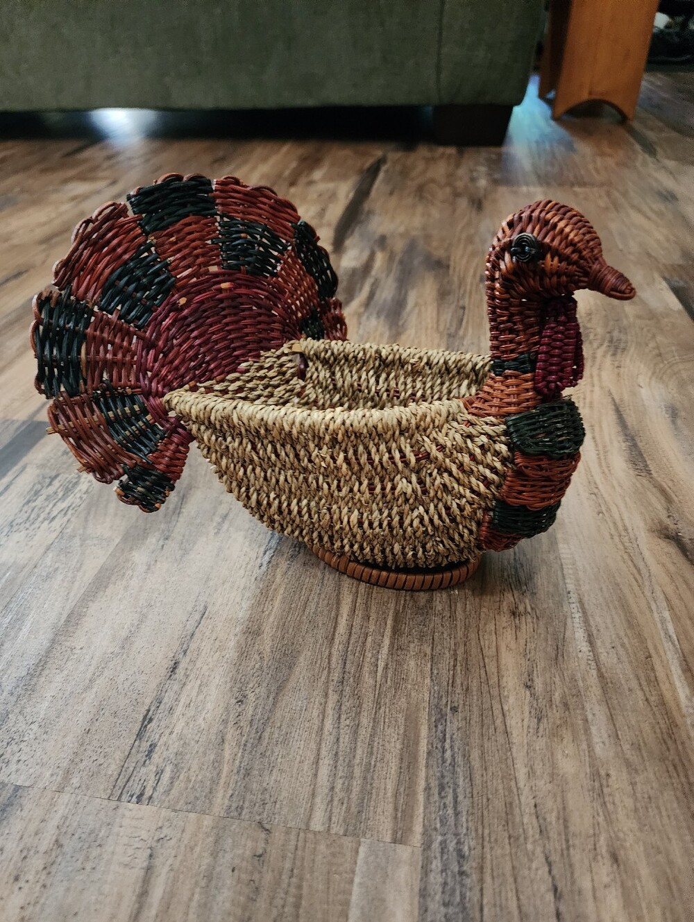 Vintage Turkey Wicker Basket